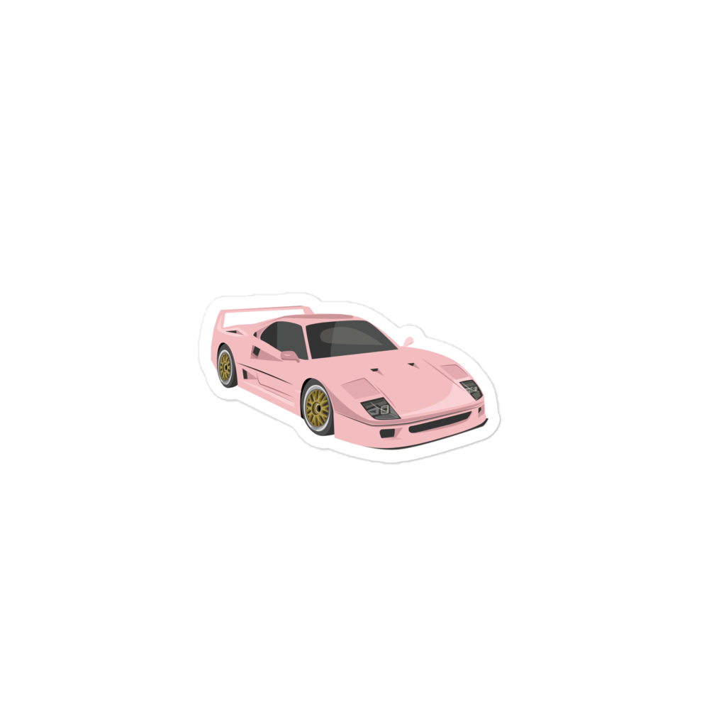 Pink Ferrari F40 sticker