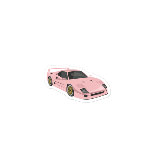 Pink Ferrari F40 sticker