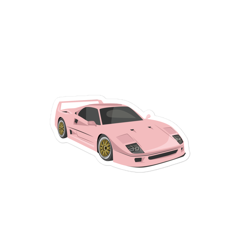 Pink Ferrari F40 sticker