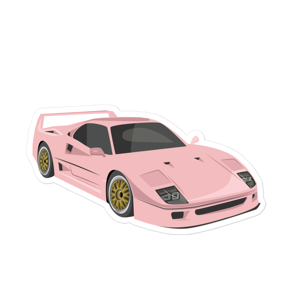 Pink Ferrari F40 sticker